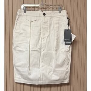 DSQUARED Pencil Cotton/Denim Skirt in White Size US10 Women's